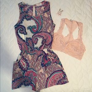 Peach Love Romper -- Medium